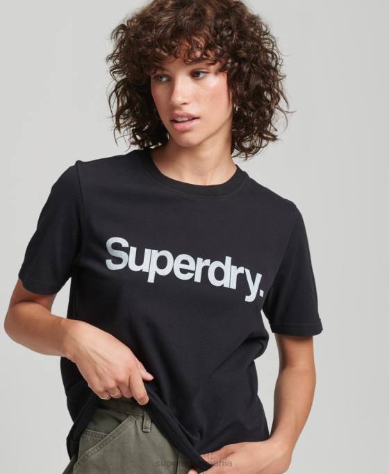 Superdry tricou cu logo din bumbac organic îmbrăcăminte negru femei JX0Z2793