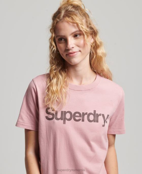 Superdry tricou cu logo din bumbac organic îmbrăcăminte roz femei JX0Z2811
