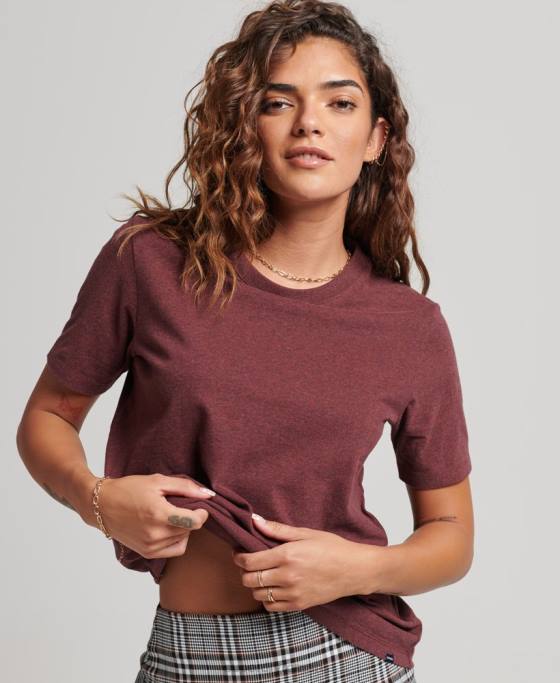 Superdry tricou cu logo esențial din bumbac organic îmbrăcăminte roșu femei JX0Z6288