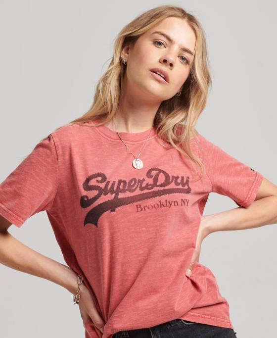 Superdry tricou cu logo grafic impodobit îmbrăcăminte roșu femei JX0Z6193