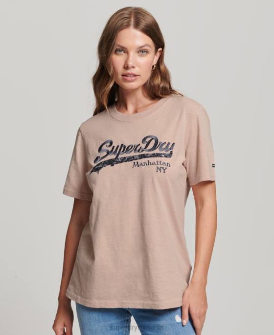 Superdry tricou cu logo grafic impodobit îmbrăcăminte roz femei JX0Z6205