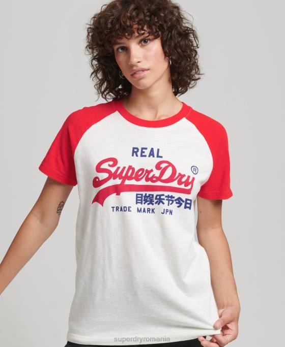 Superdry tricou cu logo vintage heritage îmbrăcăminte alb femei JX0Z2837