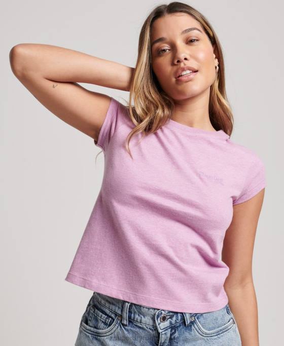 Superdry tricou cu mânecă șapcă cu logo vintage îmbrăcăminte Violet femei JX0Z2690