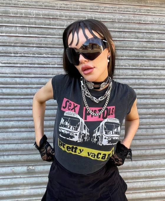 Superdry tricou cu mânecă șapcă ediție limitată sex pistols îmbrăcăminte negru femei JX0Z2767