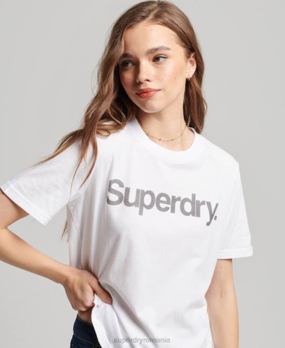 Superdry tricou cu sigla core îmbrăcăminte alb femei JX0Z6279