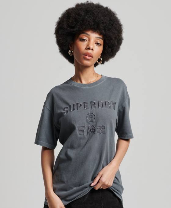 Superdry tricou cu vopsea vestimentară cu logo cod îmbrăcăminte negru femei JX0Z2762