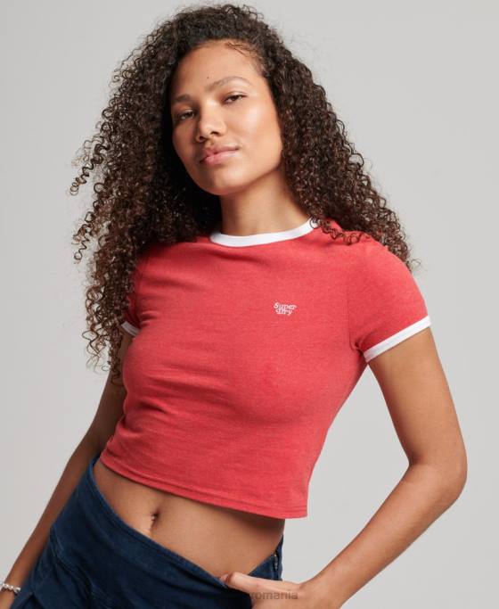 Superdry tricou din bumbac organic îmbrăcăminte roșu femei JX0Z2221