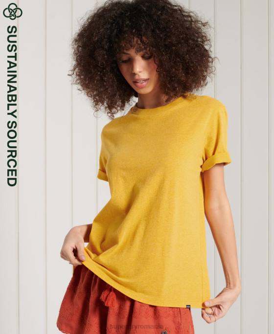 Superdry tricou esential din bumbac organic îmbrăcăminte portocale femei JX0Z6306