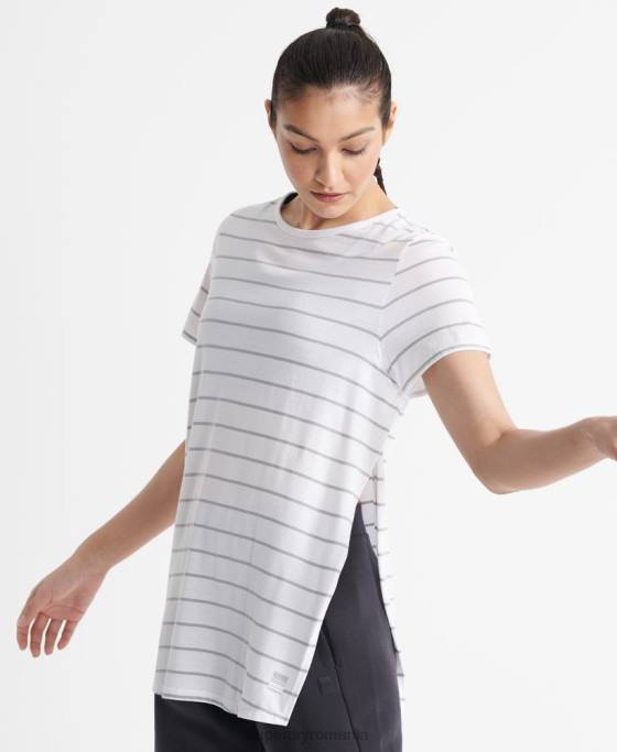 Superdry tricou flex cu linie lungă îmbrăcăminte gri femei JX0Z2858