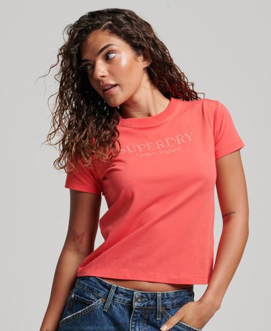 Superdry tricou grafic anilor 90 îmbrăcăminte roz femei JX0Z2685