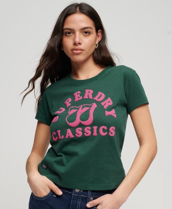 Superdry tricou grafic neon archive îmbrăcăminte verde femei JX0Z2650