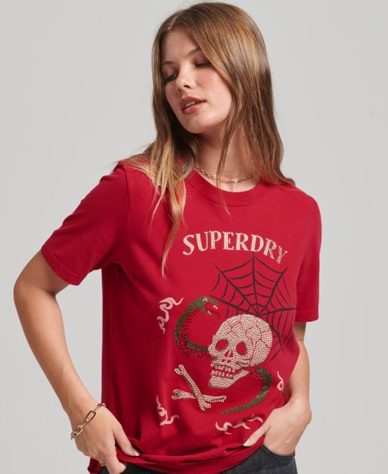 Superdry tricou grafic suika îmbrăcăminte roșu femei JX0Z2798