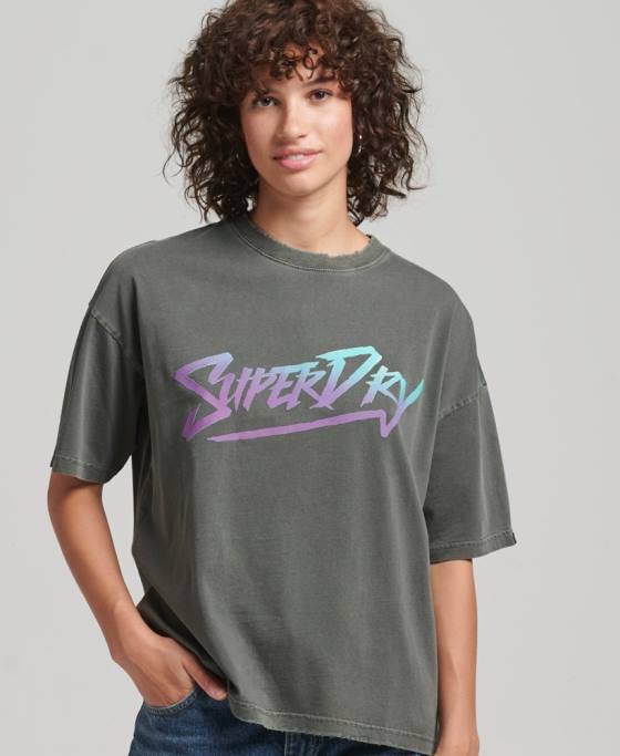 Superdry tricou indie mark îmbrăcăminte verde femei JX0Z2790