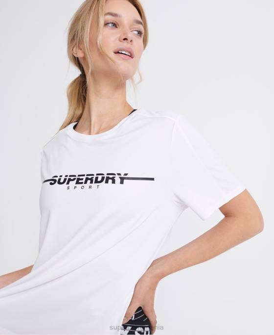 Superdry tricou sala de antrenament îmbrăcăminte alb femei JX0Z2865