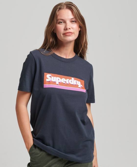 Superdry tricou trade tab îmbrăcăminte marina femei JX0Z2754