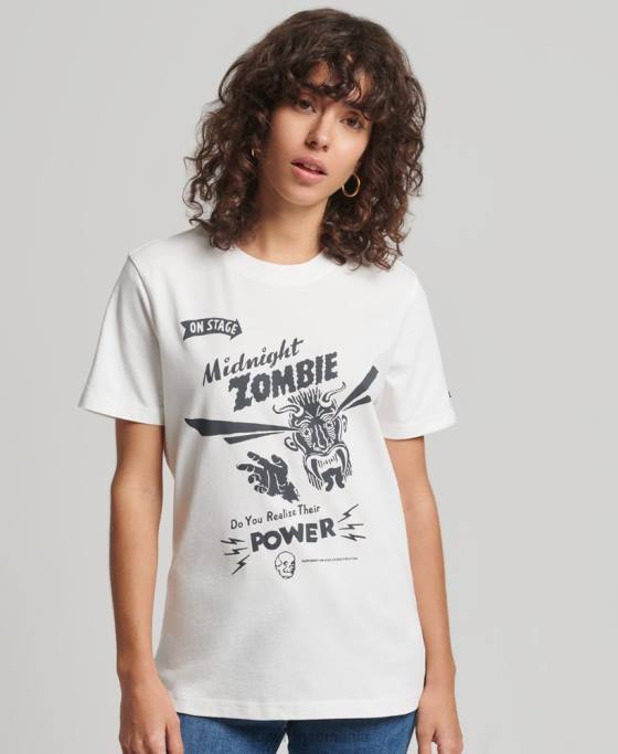 Superdry tricou vintage crossing lines îmbrăcăminte cremă femei JX0Z2812