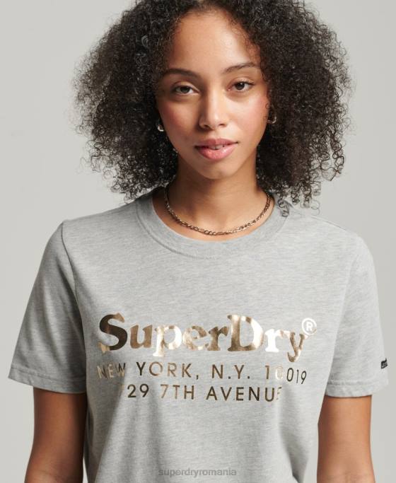 Superdry tricou vintage cu interes pentru locație îmbrăcăminte gri femei JX0Z6215