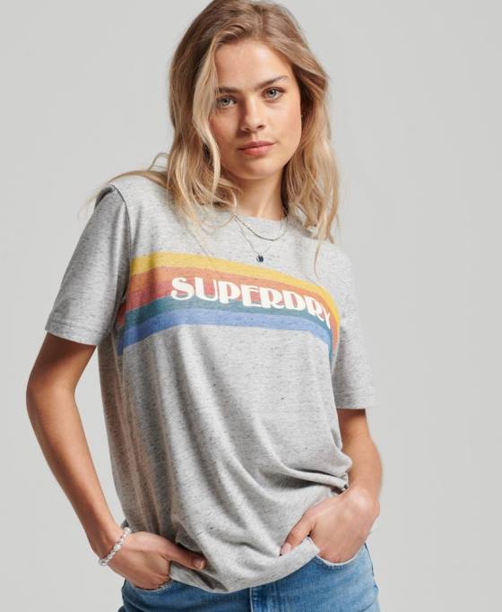 Superdry tricou vintage grozav în aer liber îmbrăcăminte gri femei JX0Z2663
