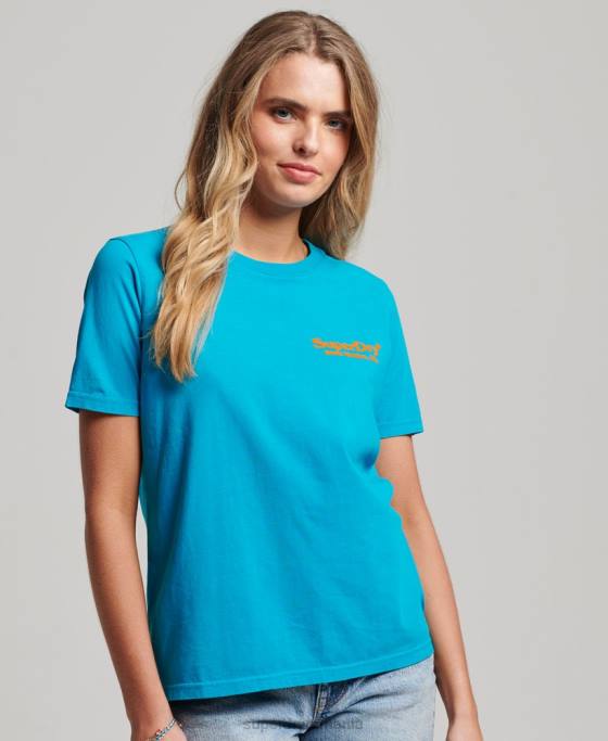 Superdry tricou vintage pentru locație îmbrăcăminte albastru femei JX0Z2255