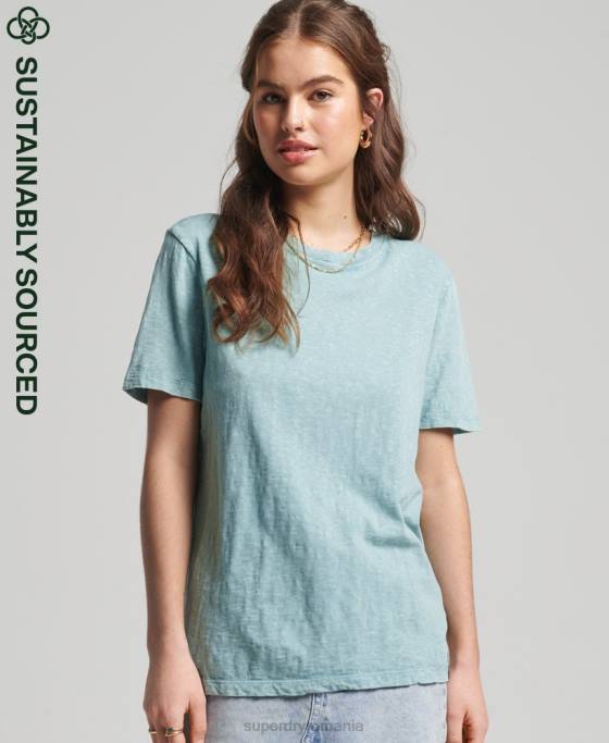 Superdry tricou vintage surf ranchero din bumbac organic îmbrăcăminte albastru deschis femei JX0Z6245