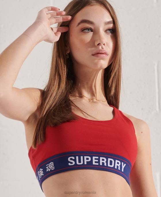 Superdry crop top esențial sportstyle îmbrăcăminte roșu femei JX0Z3039