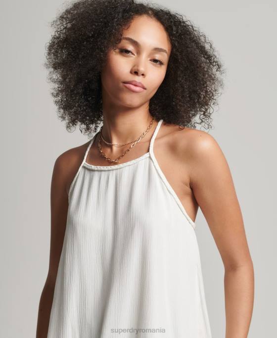 Superdry top cami de plajă vintage îmbrăcăminte alb femei JX0Z6769