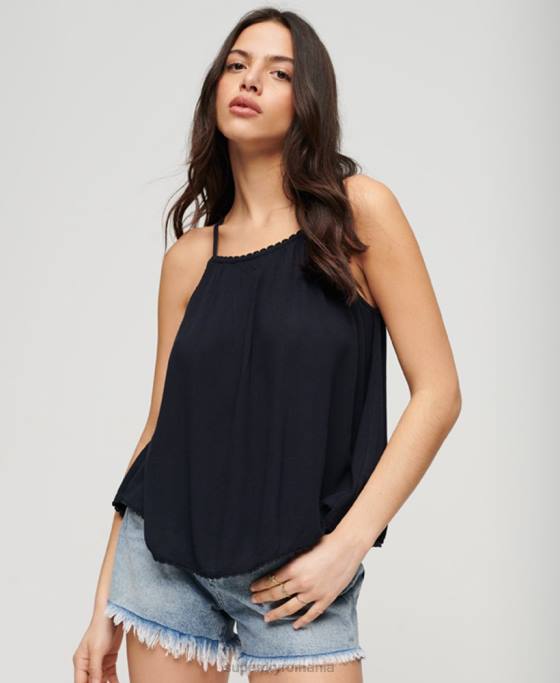 Superdry top de plajă cu halter îmbrăcăminte marina femei JX0Z2033