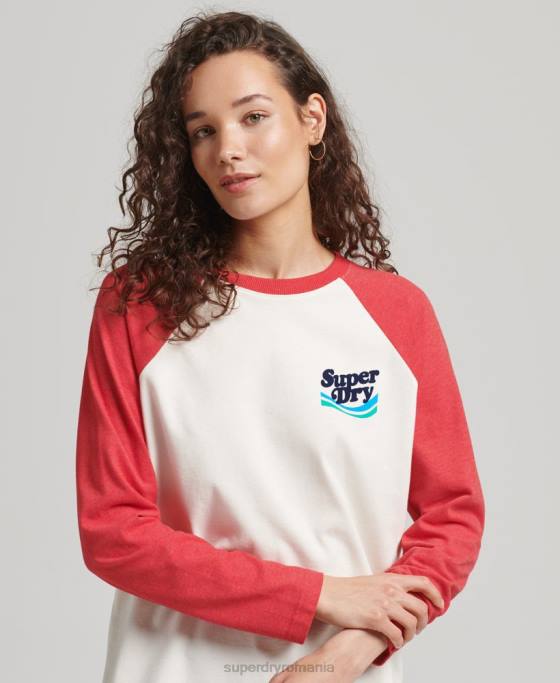Superdry top nostalgie cooper îmbrăcăminte roșu femei JX0Z3071