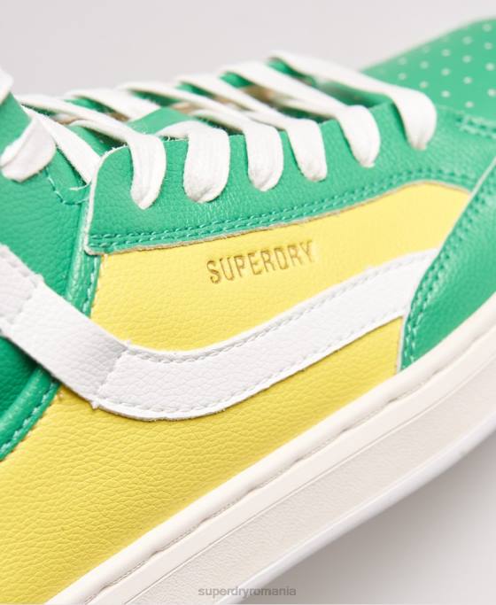 Superdry pantofi sport vegan basket lux pantofi galben femei JX0Z4410