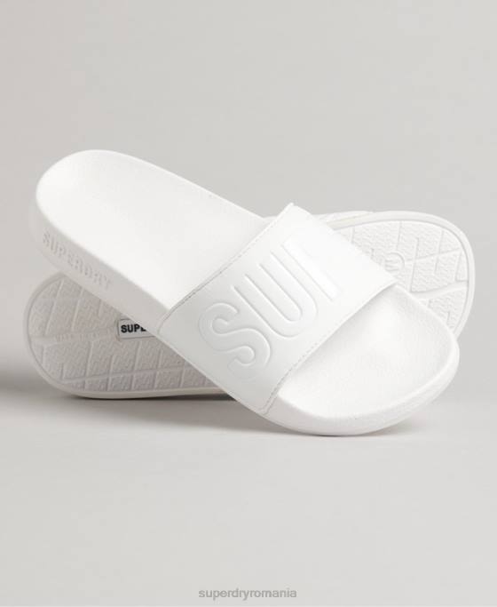 Superdry glisoare de bazin de bază pantofi alb femei JX0Z4354