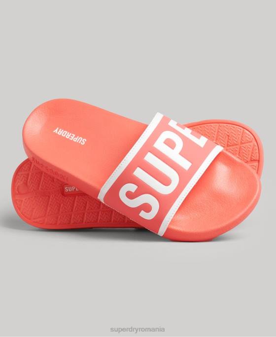 Superdry glisoare de bazin de bază pantofi coral femei JX0Z4380
