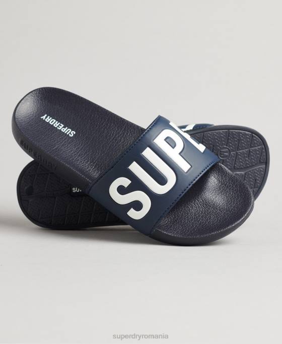 Superdry glisoare de bazin de bază pantofi marina femei JX0Z4370