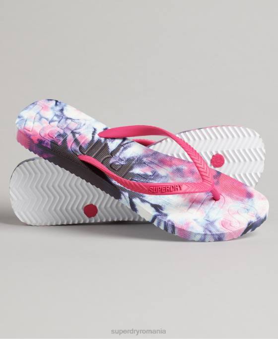 Superdry flip-flops cod tie colorat pantofi roz femei JX0Z6681